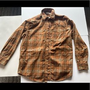 Vintage Orvis Corduroy Button Down Long Sleeve Mens Medium (M) Orange/Brown